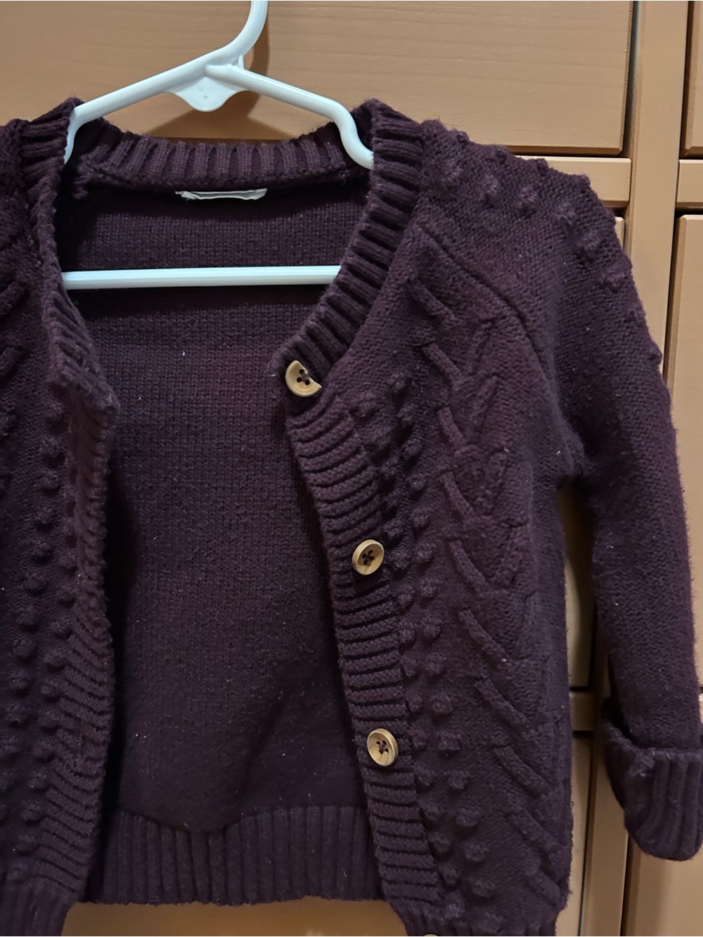 Jamie Kay Dark Purple Knit Button Cardigan